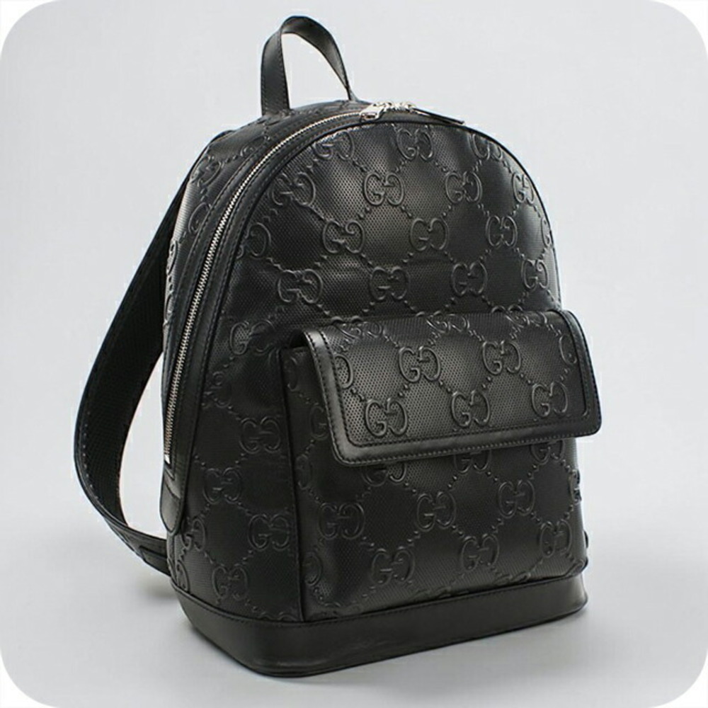 Gucci backpack GG embossed leather black